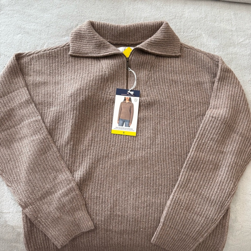 Modern Ambition Knit Quarter Zip Sweater